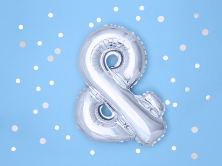 Ballon mylar & - 35cm - argent