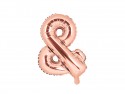 Ballon mylar & - 35cm - or rose