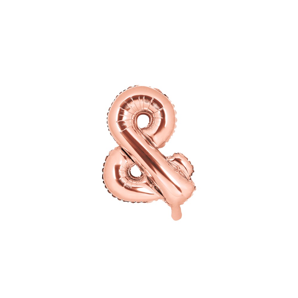 Ballon mylar & - 35cm - or rose