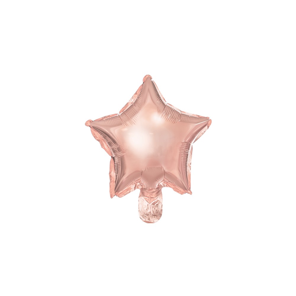 25 Ballons en mylar Etoile - 25 cm - or rose