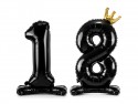 Ballon en mylar debout - Chiffre ''18'' - 84 cm - noir