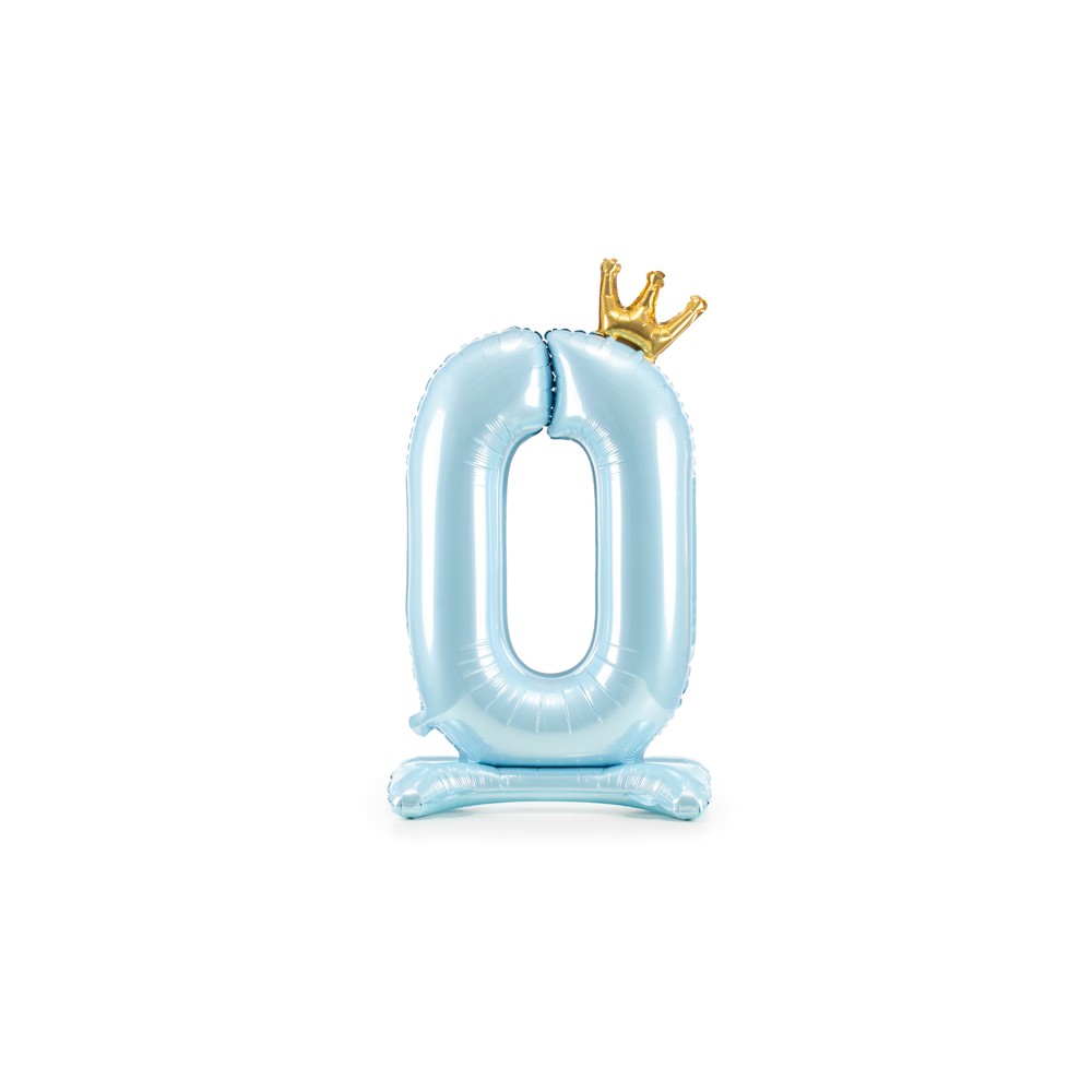Ballon en mylar debout - Chiffre ''0'' - 84 cm - bleu