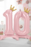 Ballon en mylar debout - Chiffre ''0'' - 84 cm - rose clair