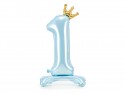 Ballon en mylar debout - Chiffre '' 1 '' - 84 cm - bleu