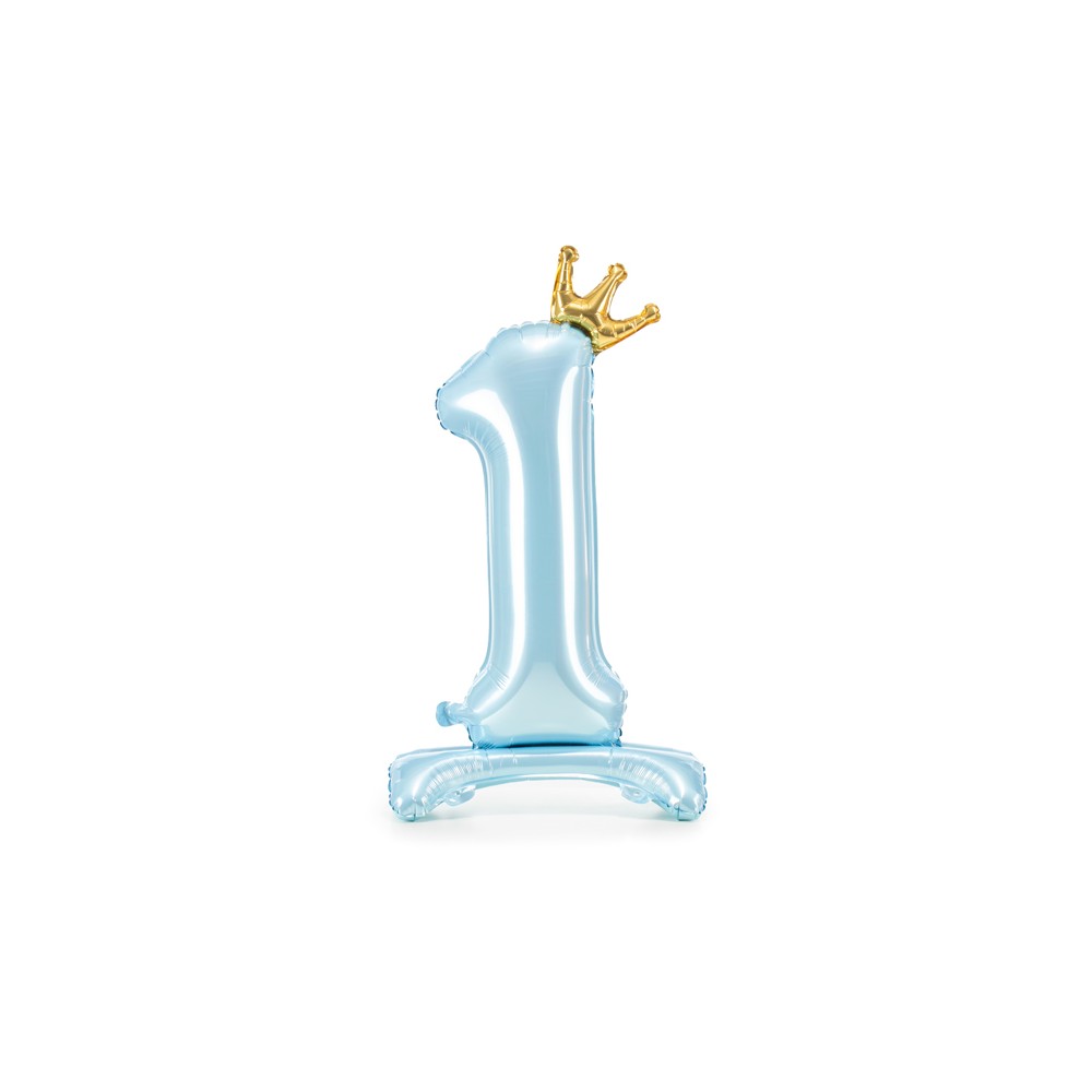 Ballon en mylar debout - Chiffre '' 1 '' - 84 cm - bleu