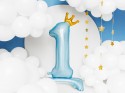 Ballon en mylar debout - Chiffre '' 1 '' - 84 cm - bleu