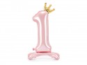 Ballon en mylar debout - Chiffre ''1'' - 84 cm - rose vif
