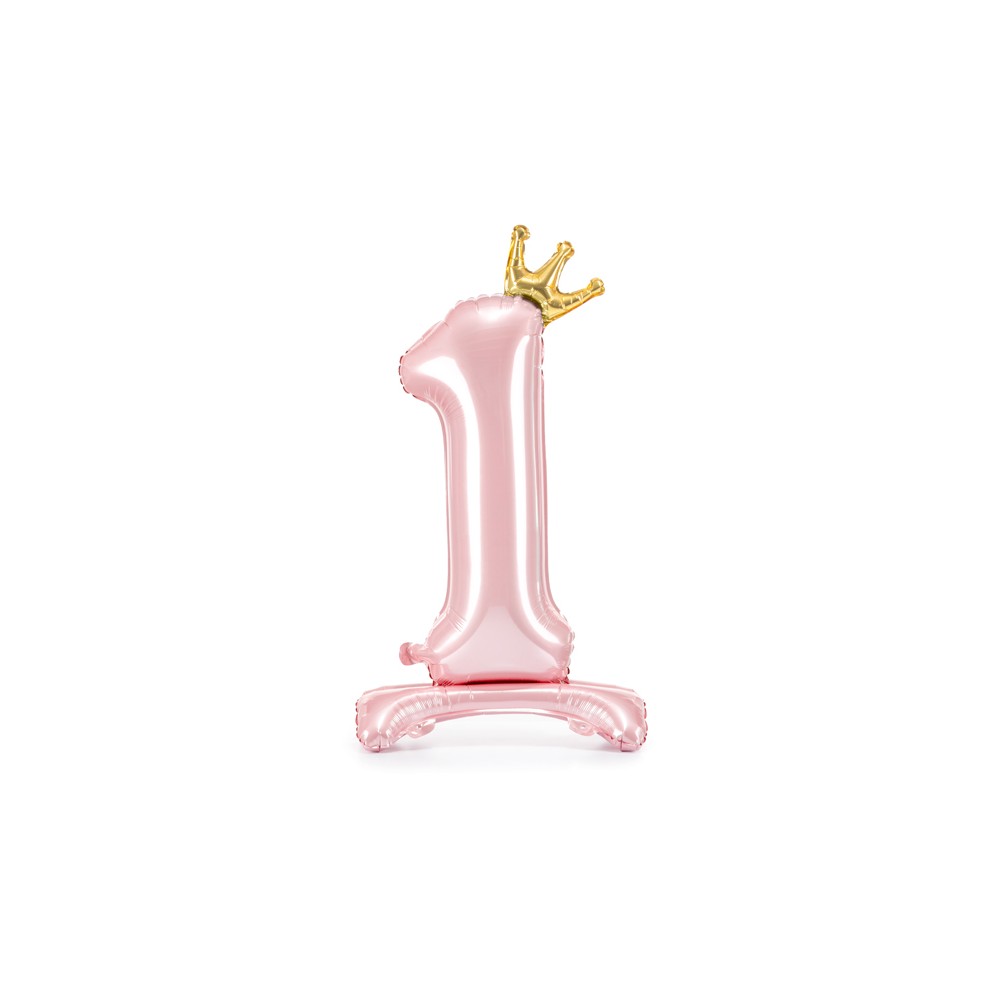 Ballon en mylar debout - Chiffre ''1'' - 84 cm - rose vif