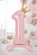 Ballon en mylar debout - Chiffre ''1'' - 84 cm - rose vif