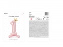 Ballon en mylar debout - Chiffre ''1'' - 84 cm - rose vif