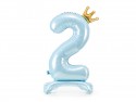 Ballon en mylar debout - Chiffre ''2'' - 84 cm - bleu