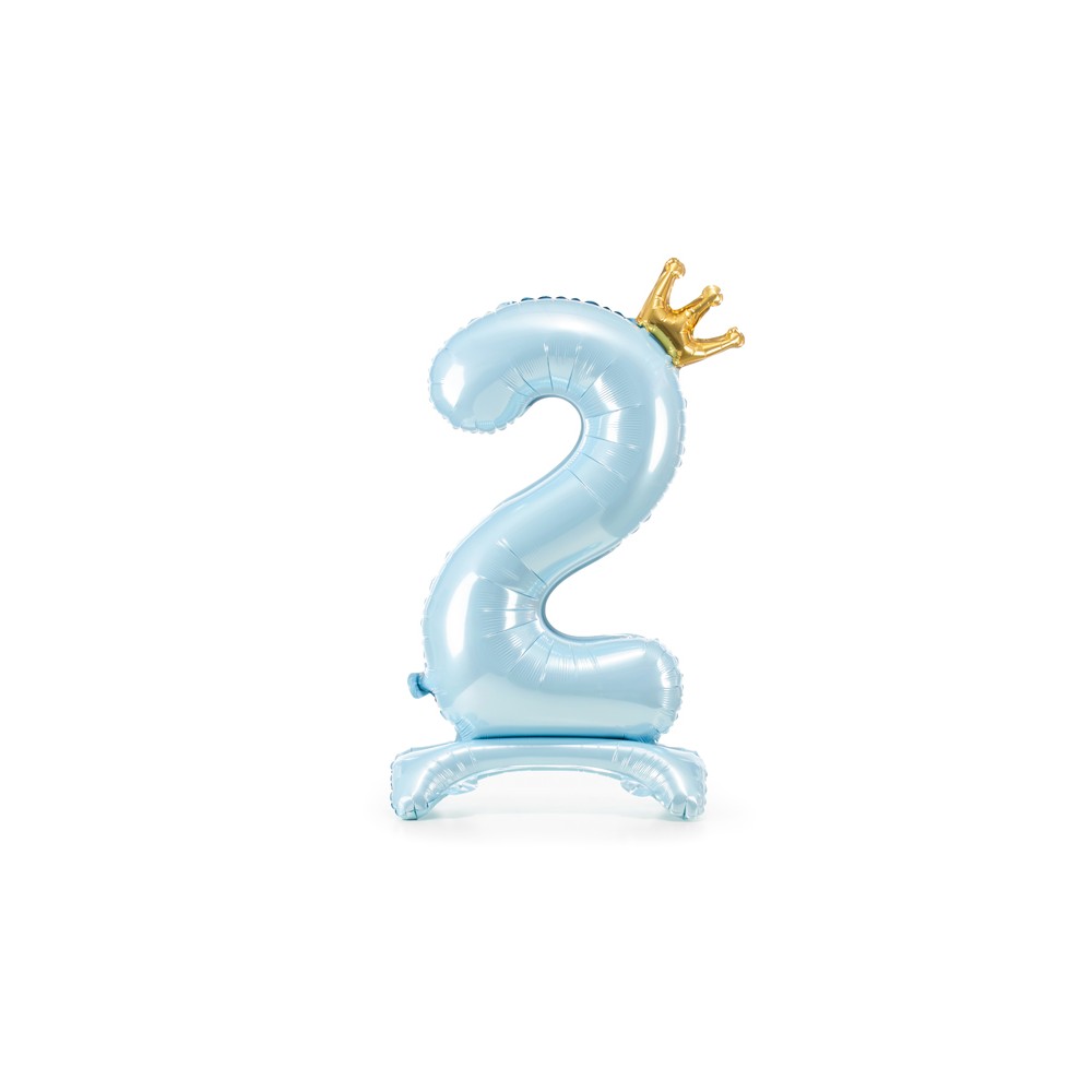 Ballon en mylar debout - Chiffre ''2'' - 84 cm - bleu