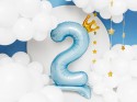 Ballon en mylar debout - Chiffre ''2'' - 84 cm - bleu
