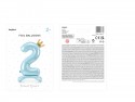Ballon en mylar debout - Chiffre ''2'' - 84 cm - bleu