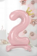 Ballon en mylar debout - Chiffre ''2'' - 84 cm - rose vif