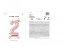Ballon en mylar debout - Chiffre ''2'' - 84 cm - rose vif