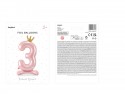 Ballon en mylar debout - Chiffre ''3''. 84 cm - rose vif