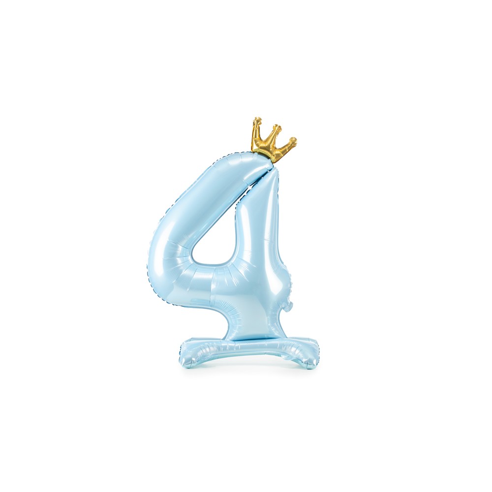 Ballon en mylar debout Chiffre ''4'' - 84 cm - bleu