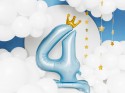 Ballon en mylar debout Chiffre ''4'' - 84 cm - bleu