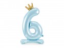 Ballon en mylar debout - Chiffre ''6'' - 84 cm - bleu