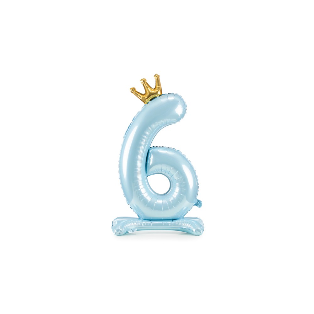 Ballon en mylar debout - Chiffre ''6'' - 84 cm - bleu