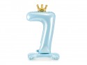 Ballon en mylar debout - Chiffre ''7'' - 84 cm - bleu