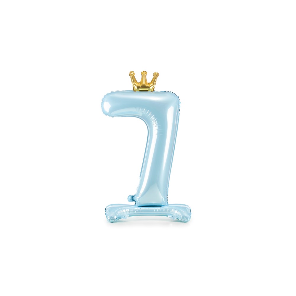 Ballon en mylar debout - Chiffre ''7'' - 84 cm - bleu