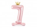 Ballon en mylar debout - Chiffre ''7''. 84 cm - rose vif
