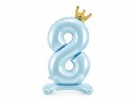 Ballon en mylar debout - Chiffre ''8'' - 84 cm - bleu
