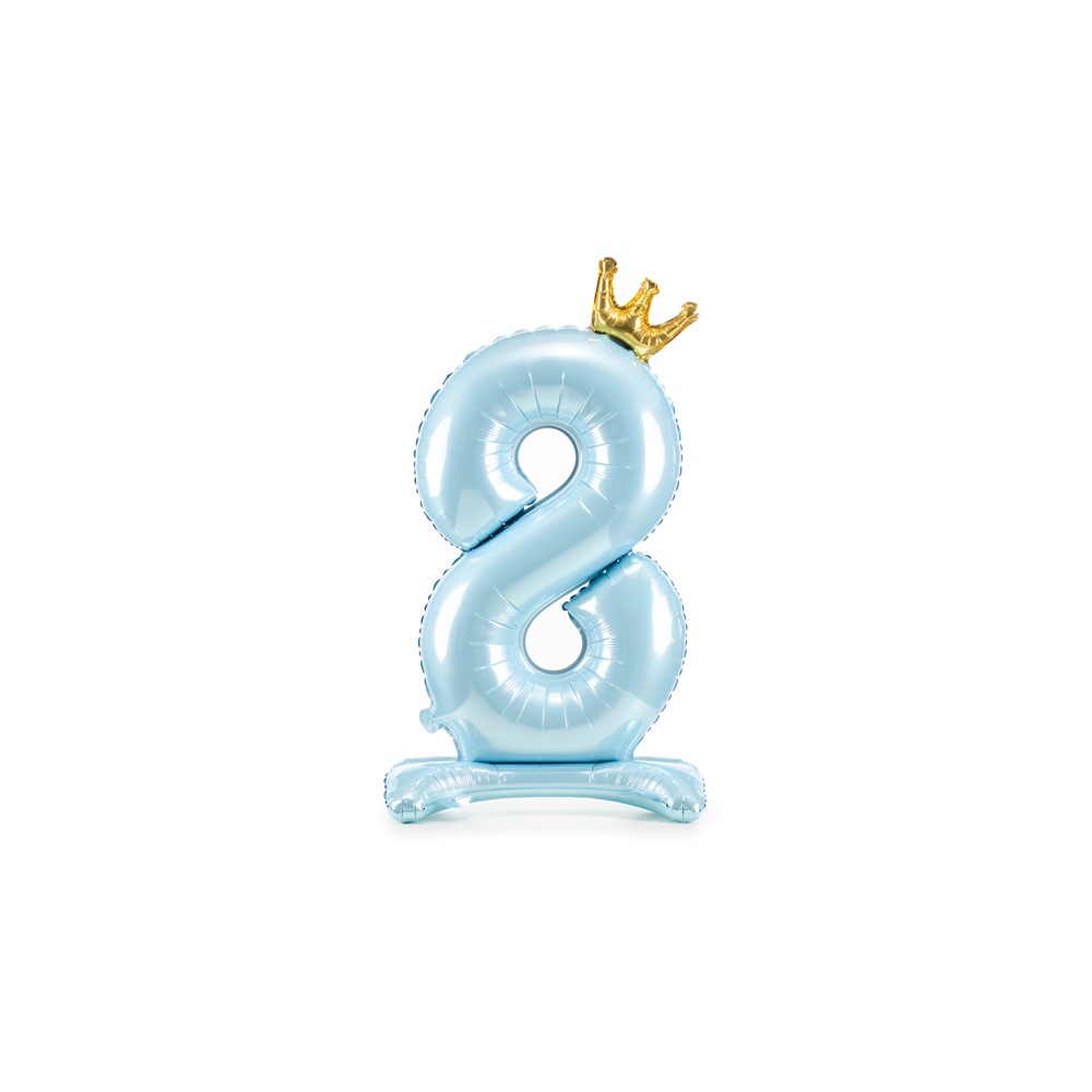 Ballon en mylar debout - Chiffre ''8'' - 84 cm - bleu