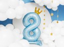 Ballon en mylar debout - Chiffre ''8'' - 84 cm - bleu