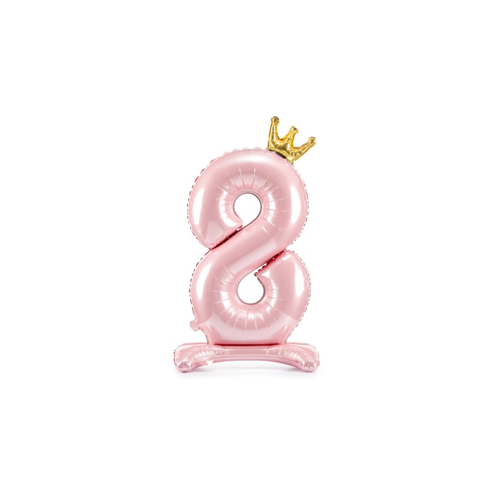 Ballon en mylar debout - Chiffre ''8''. 84 cm - rose vif