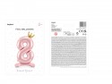 Ballon en mylar debout - Chiffre ''8''. 84 cm - rose vif