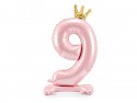 Ballon en mylar debout - Chiffre ''9''. 84 cm - rose vif