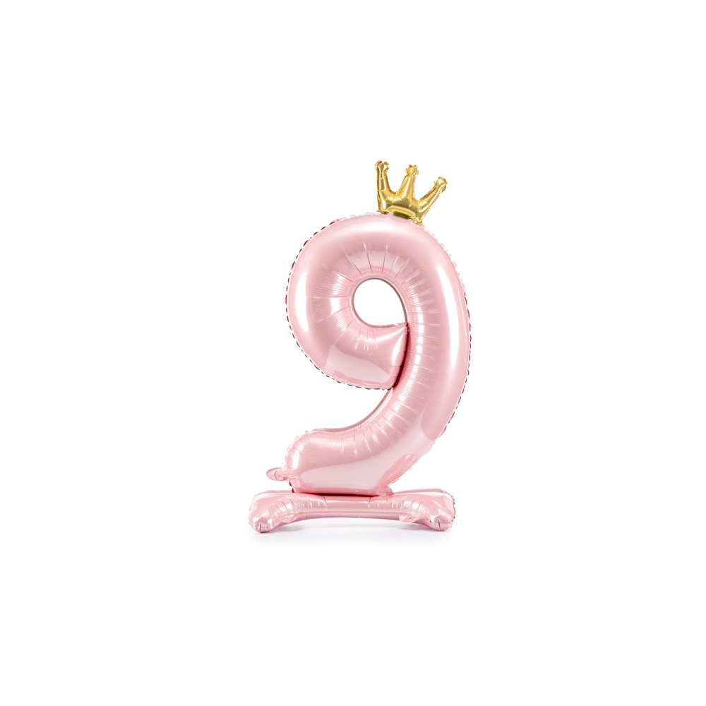 Ballon en mylar debout - Chiffre ''9''. 84 cm - rose vif