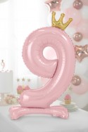 Ballon en mylar debout - Chiffre ''9''. 84 cm - rose vif