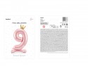 Ballon en mylar debout - Chiffre ''9''. 84 cm - rose vif