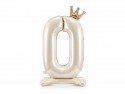 Ballon mylar debout chiffre ''0'' - 84 cm - crème clair