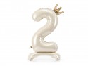 Ballon mylar debout chiffre ''2'' - 84 cm - crème clair