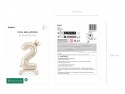 Ballon mylar debout chiffre ''2'' - 84 cm - crème clair