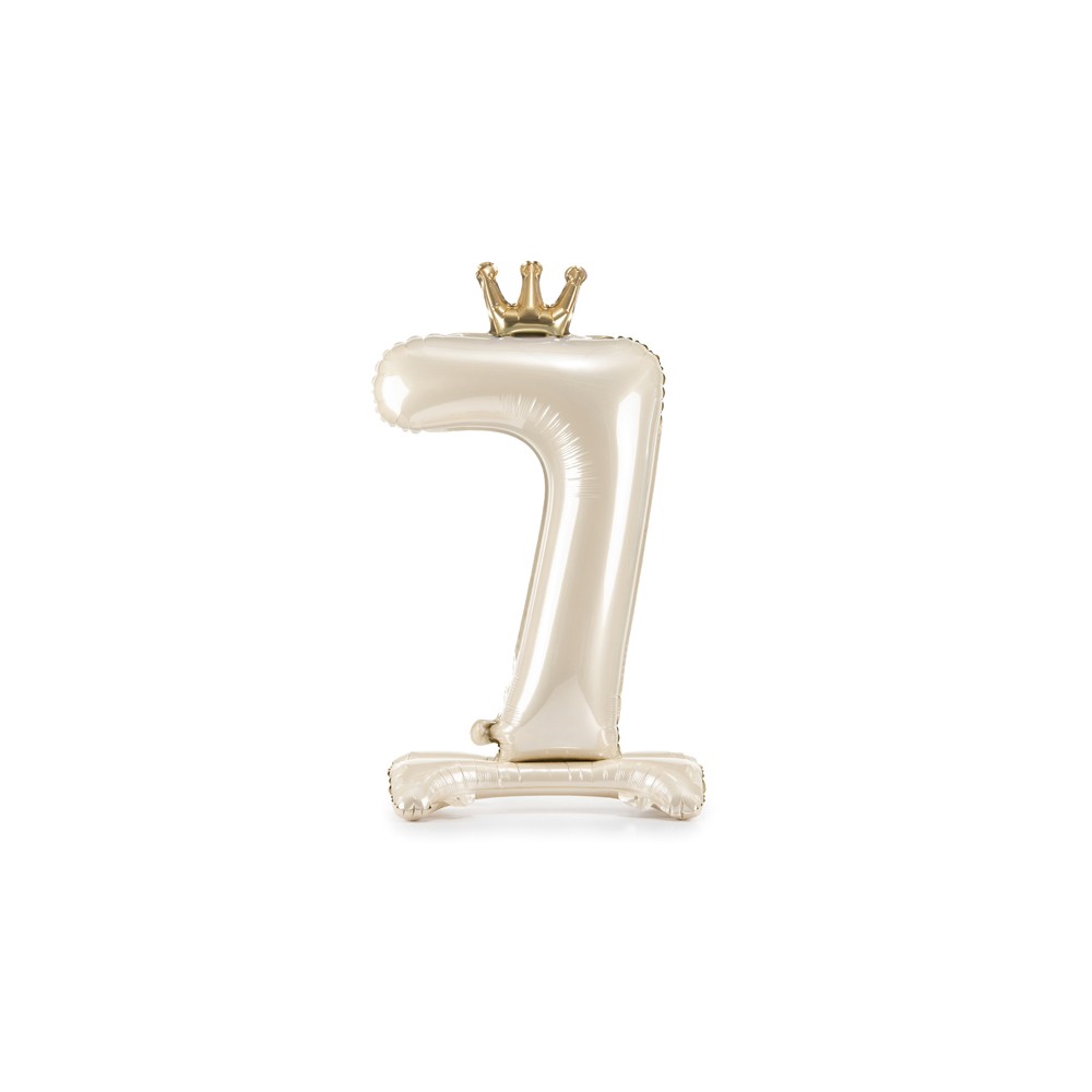 Ballon mylar debout chiffre ''7'' - 84 cm - crème clair