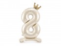 Ballon mylar debout chiffre ''8'' - 84 cm - crème clair