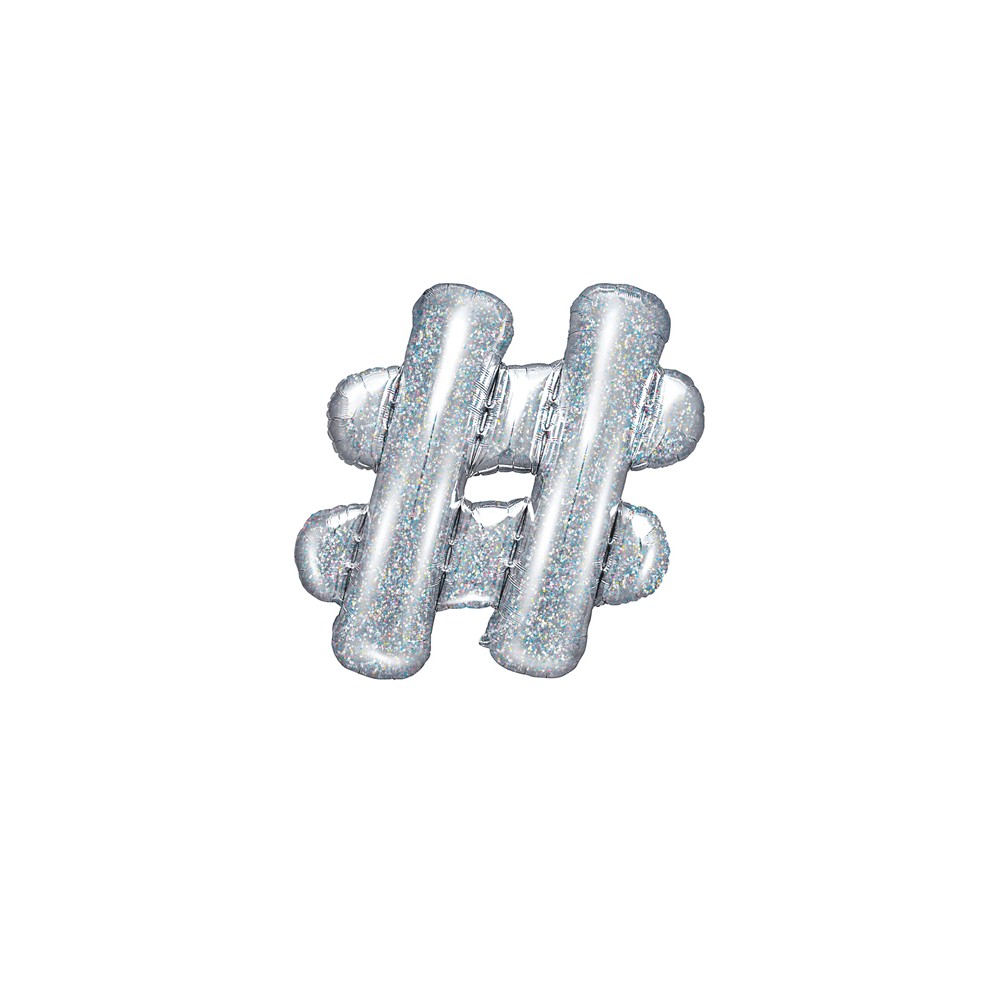 Ballon mylar "hashtag" - 35cm - holographique