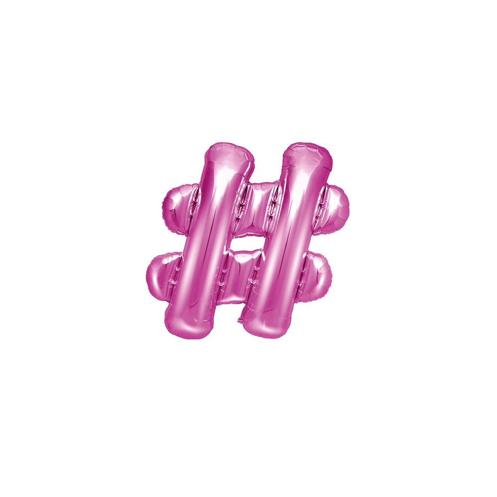 Ballon mylar "hashtag" - 35cm - rose foncé