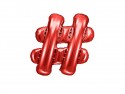 Ballon en mylar Signe ''"hashtag"'' - 35cm - rouge