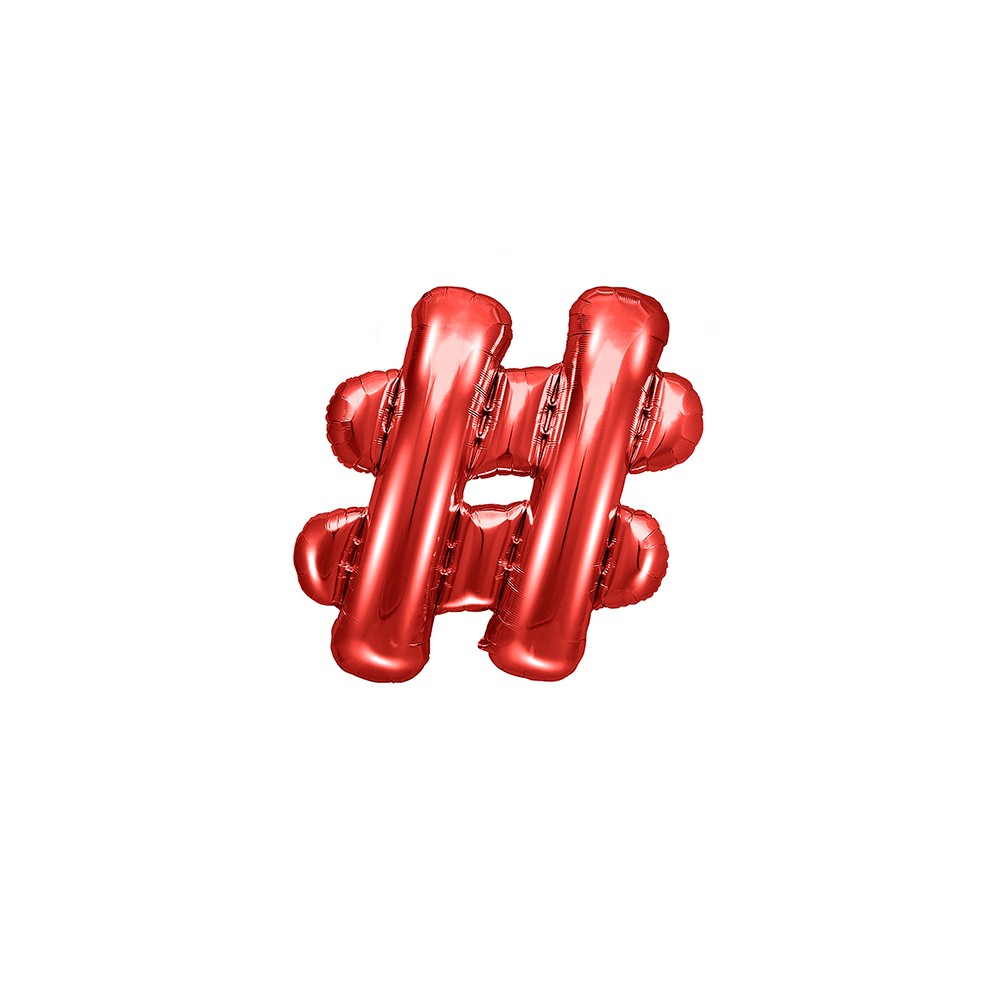 Ballon en mylar Signe ''"hashtag"'' - 35cm - rouge