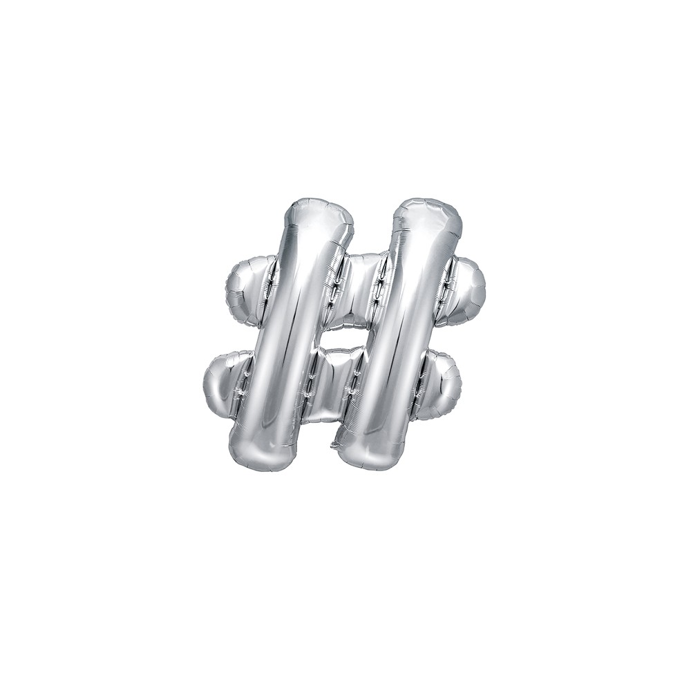 Ballon mylar "hashtag" - 35cm - argent