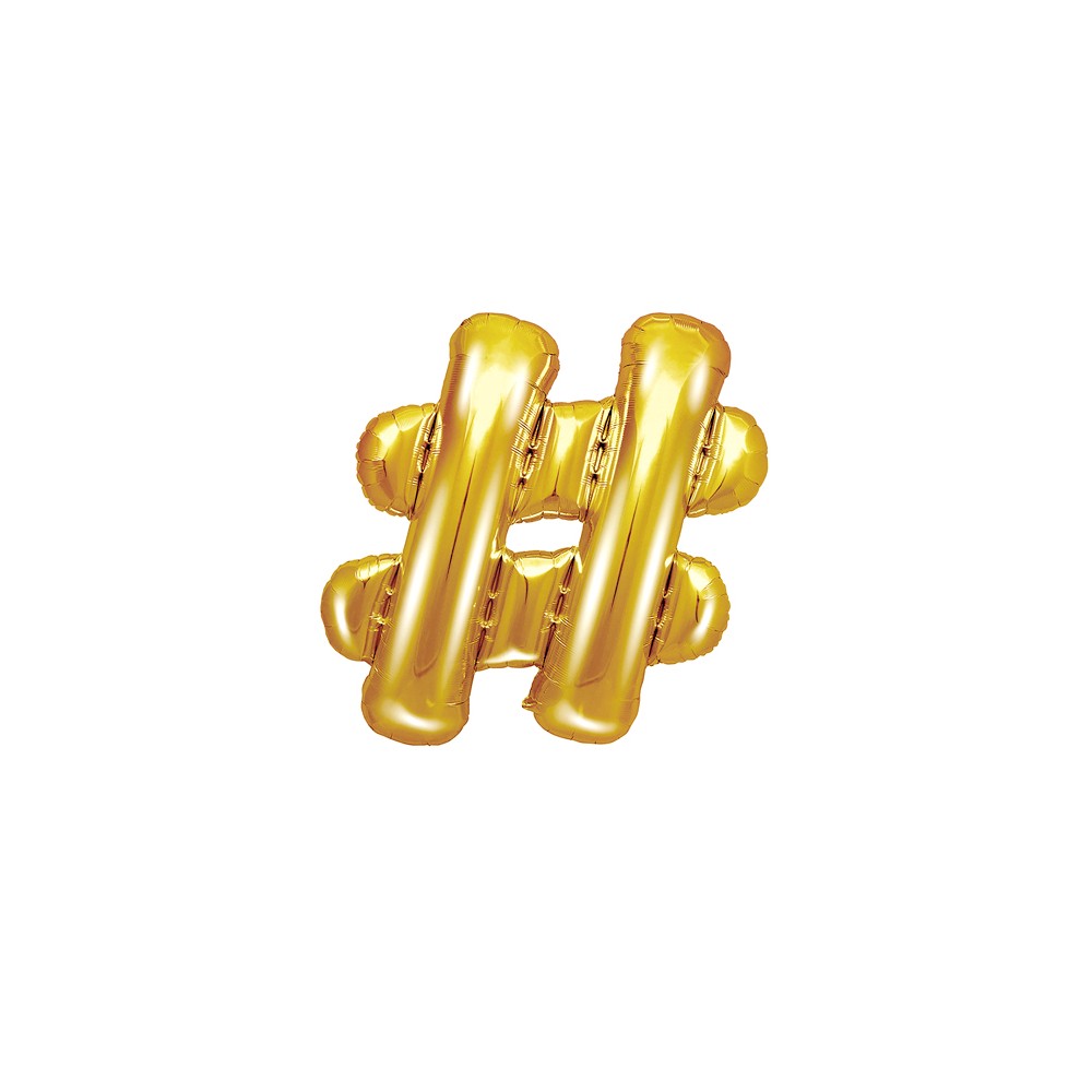 Ballon mylar "hashtag" - 35cm - or