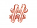Ballon mylar "hashtag" - 35cm - or rose