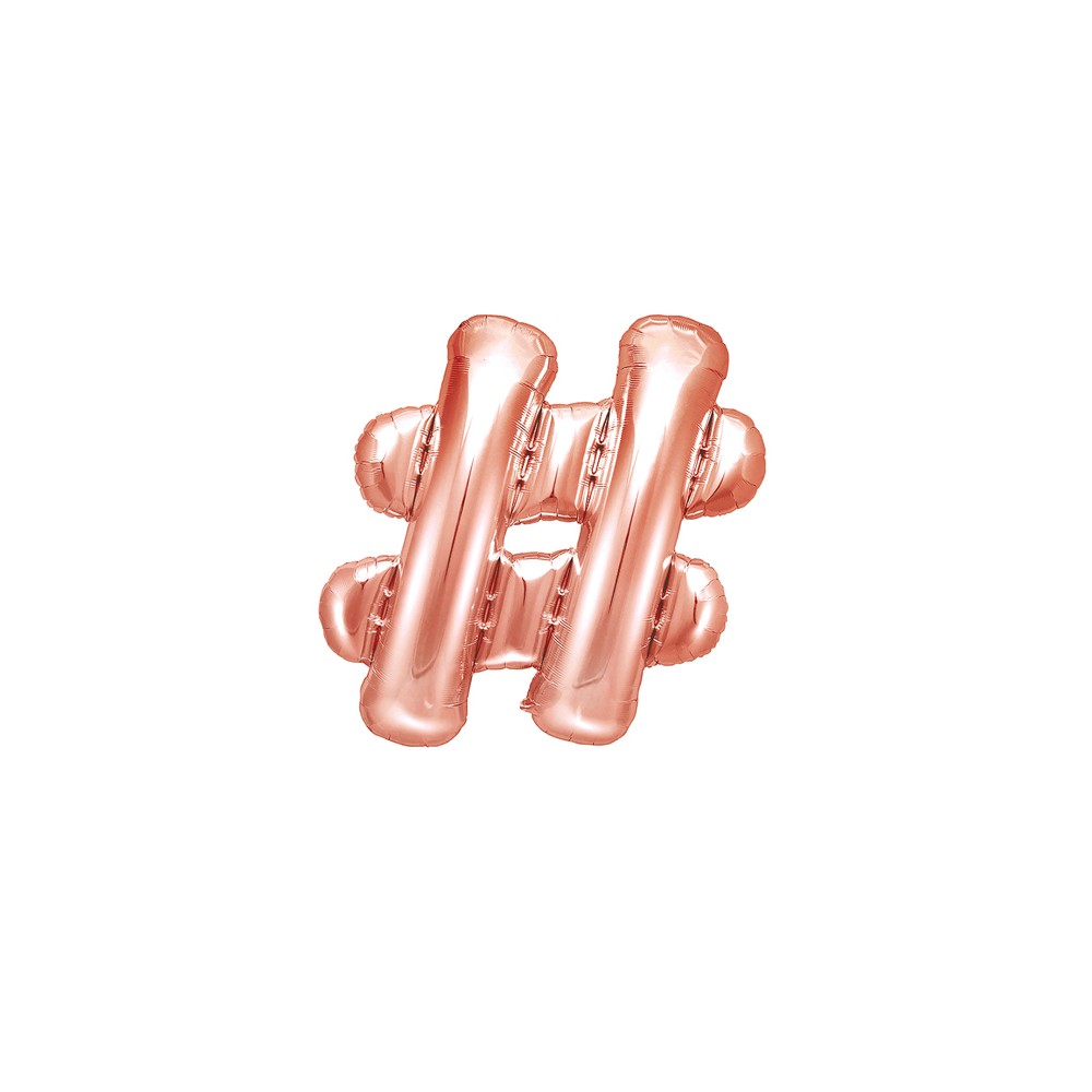 Ballon mylar "hashtag" - 35cm - or rose